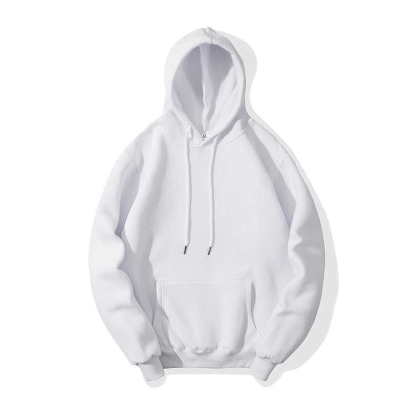 Fashion Pink Men Hoodies Hip Hop Streetwear Casual Hoodies Sweatshirts Elasticity Solid Color Fleece Thick Warm Threaded cuffs Y0804