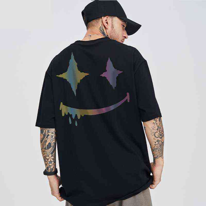 Ovesize T Shirts Reflective Rainbow Print Tops Tees Smile Super Joker Hip Hop Streetwear Homme Clothes Cotton Casual Half Sleeve G1115, Reflective tshirts
Ovesize T Shirts Reflective Rainbow Print Tops Tees Smile Super Joker Hip Hop Streetwear Homme Clothes Cotton Casual Half Sleeve G1115, Reflective tshirts