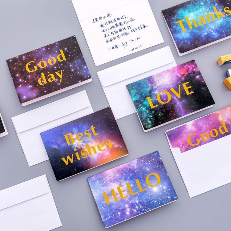 Gift Wrap 5PC Creative Beautiful Starry Sky Greeting Card Birthday Valentine's Day Small Message Thank You
Gift Wrap 5PC Creative Beautiful Starry Sky Greeting Card Birthday Valentine's Day Small Message Thank You