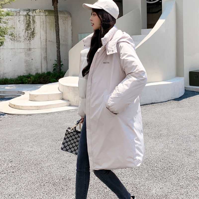 Guilantu Winter Hooded Long Parkas Women Thick Down Cotton Padded Coat Female Casual Loose Puffer Jacket Oversize Overcoat 211008