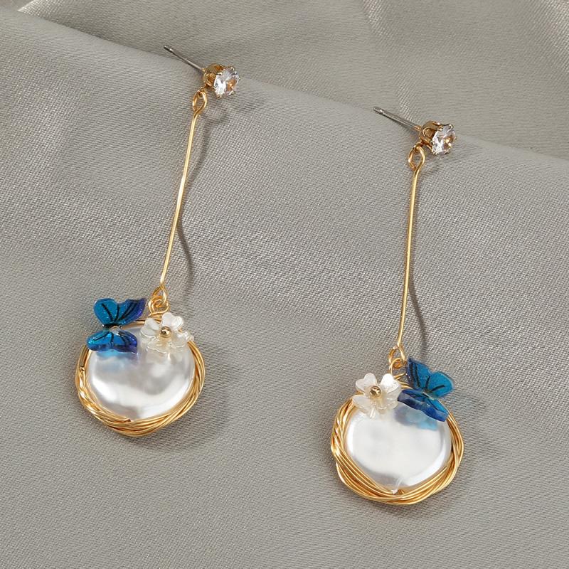 Dangle & Chandelier Simulation Baroque Pearl Tassel Earrings For Women Trendy Butterfly Flower Alloy Edge Aesthetic Eardrop Jewelry Charms, Silver
Dangle & Chandelier Simulation Baroque Pearl Tassel Earrings For Women Trendy Butterfly Flower Alloy Edge Aesthetic Eardrop Jewelry Charms, Silver