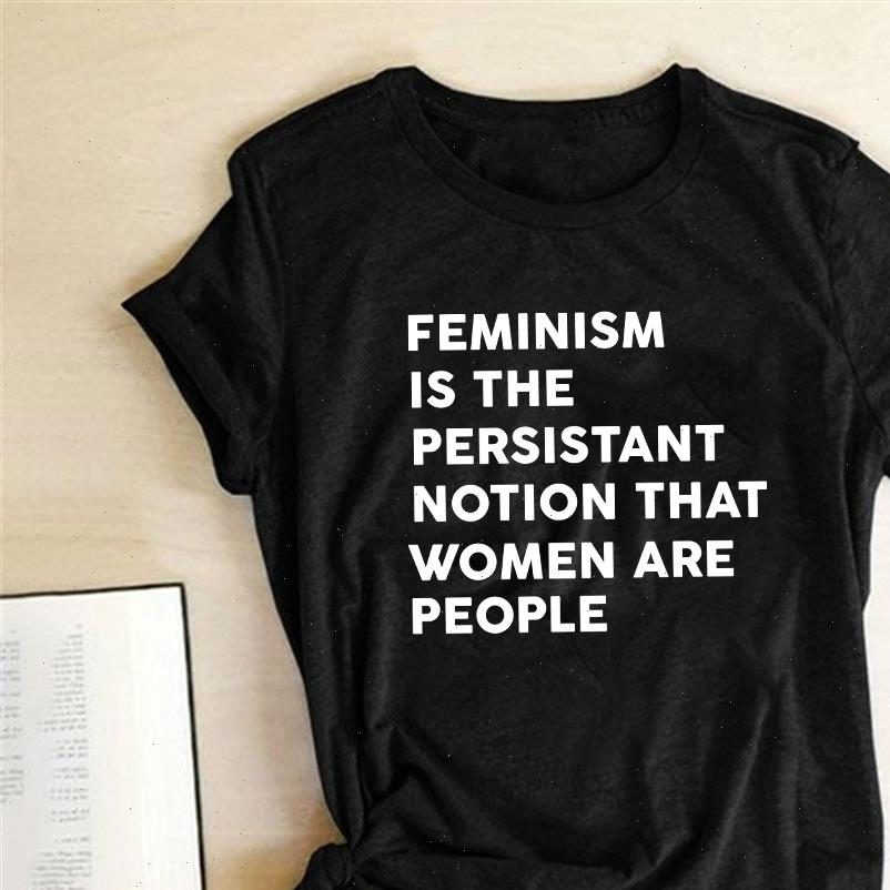 feminism is women t shirts the persistant notion that are people letter print shirt short sleeve, White
feminism is women t shirts the persistant notion that are people letter print shirt short sleeve, White