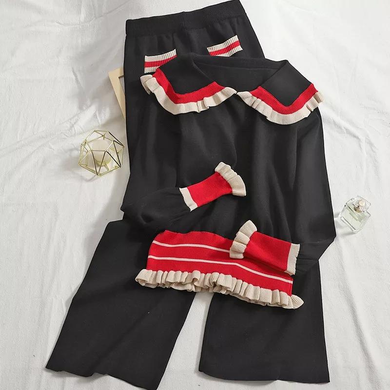 Women's Two Piece Pants Elegant Knit Lace Doll Collar Suits Korean Patchwork Outfit Knitwear Pullover Sweater Wide Leg Pant Tracksuit Fashi, White
Women's Two Piece Pants Elegant Knit Lace Doll Collar Suits Korean Patchwork Outfit Knitwear Pullover Sweater Wide Leg Pant Tracksuit Fashi, White