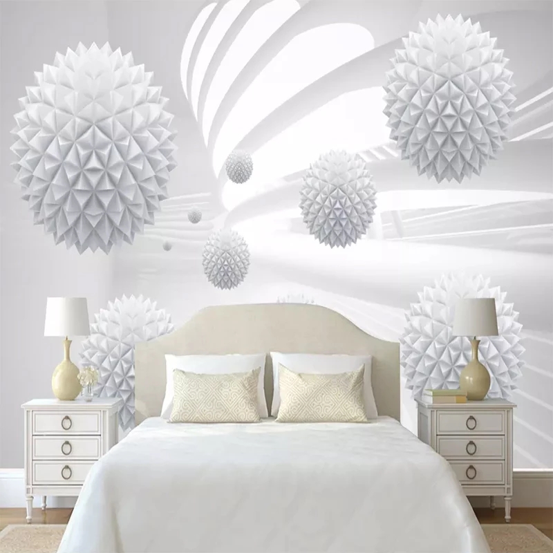 Custom 3D Self Adhesive Wallpaper Solid Ball Geometric Space Mural Background Modern Art Living Room Home Decor Waterproof