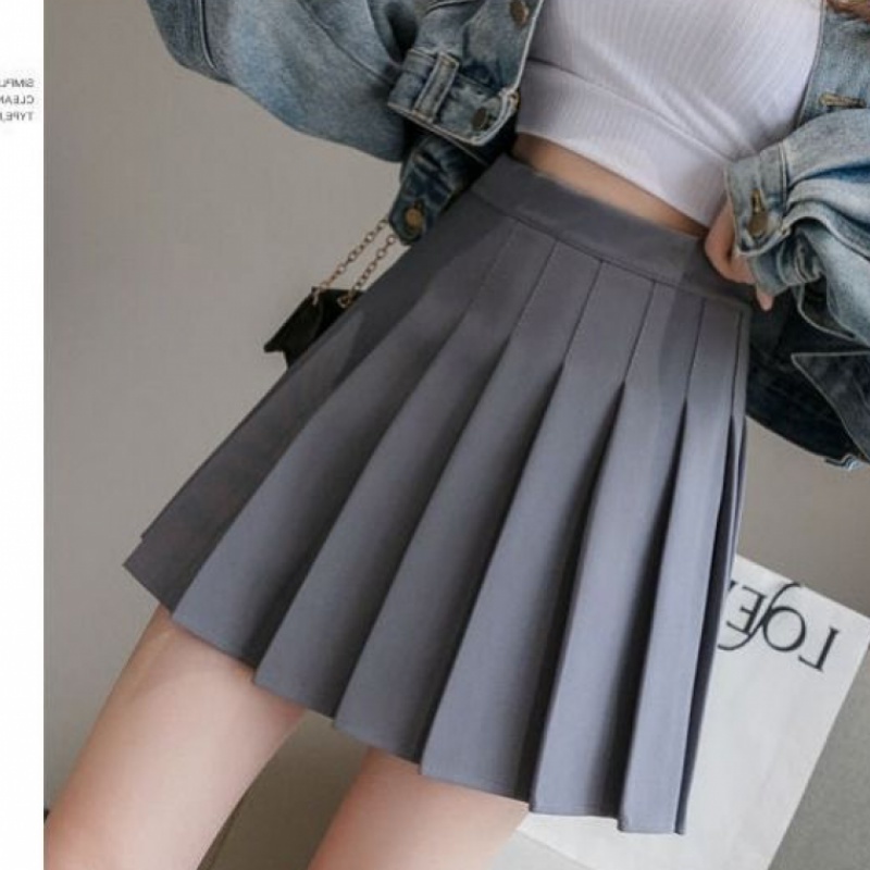 kawaii Summer Women Pleated skirts womens mini Skirts High Waist white black sweet girl Korean faldas mujer 210521
