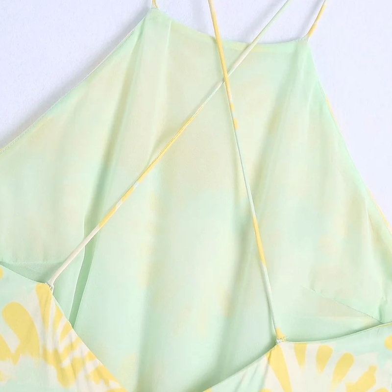 Summer Women Tie Dye Printing Suspender Mini Dress Female Backless Clothes Casual Lady Loose Vestido D7680 210430Z