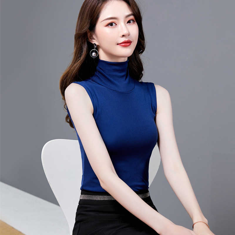 Women's Summer Tops For Women Turtleneck Basic Sleeveless Lace Tank Tops Women Female Top Plus Size White Black Blue 210604
Women's Summer Tops For Women Turtleneck Basic Sleeveless Lace Tank Tops Women Female Top Plus Size White Black Blue 210604
