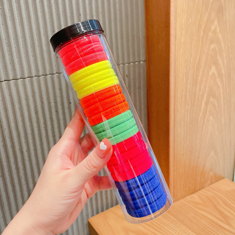 20pcs/set Milk Coffee Color Towel Ring Hair Ties Ponytail Holders Rubber Band Colorful Headband Hairs Bands For Girls Hair Accessories