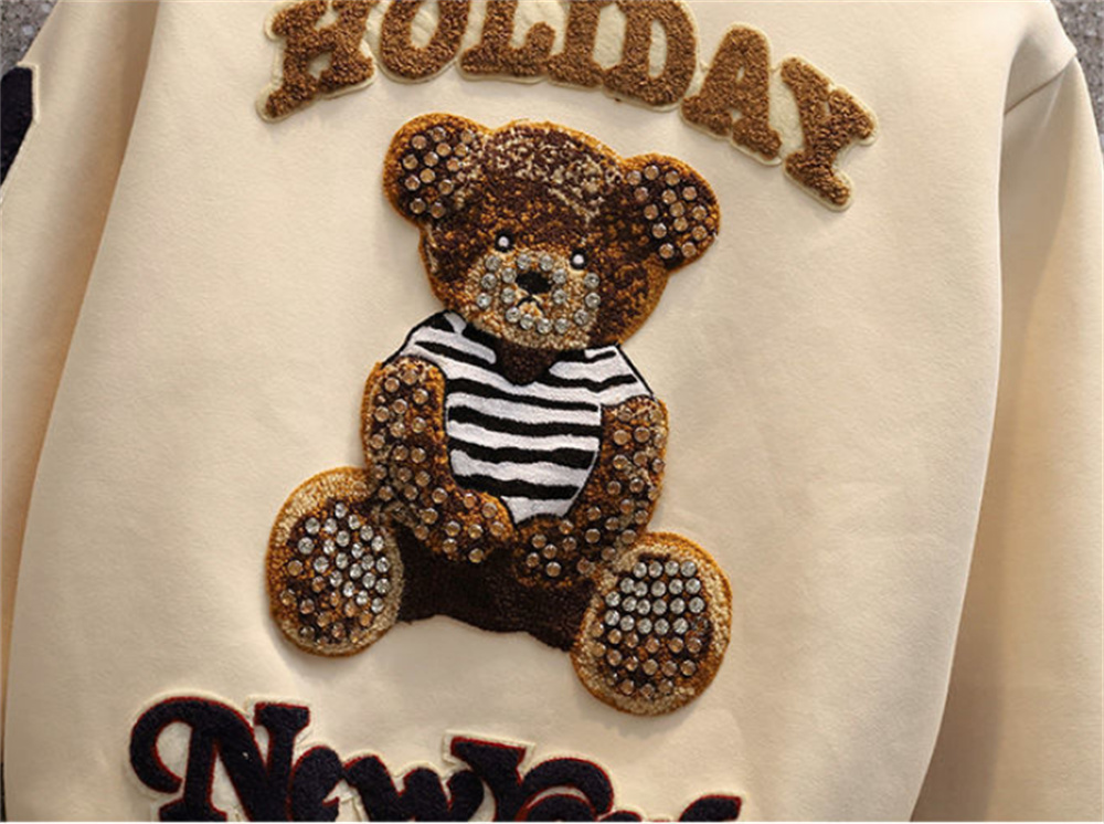 Women Casual Tracksuits Womens Two Piece Set Spring Autumn New Long Sleeve Ing Sweatsuit Girl Bear Jogging Sportwear Hoodies And Pants Size S-4Xl