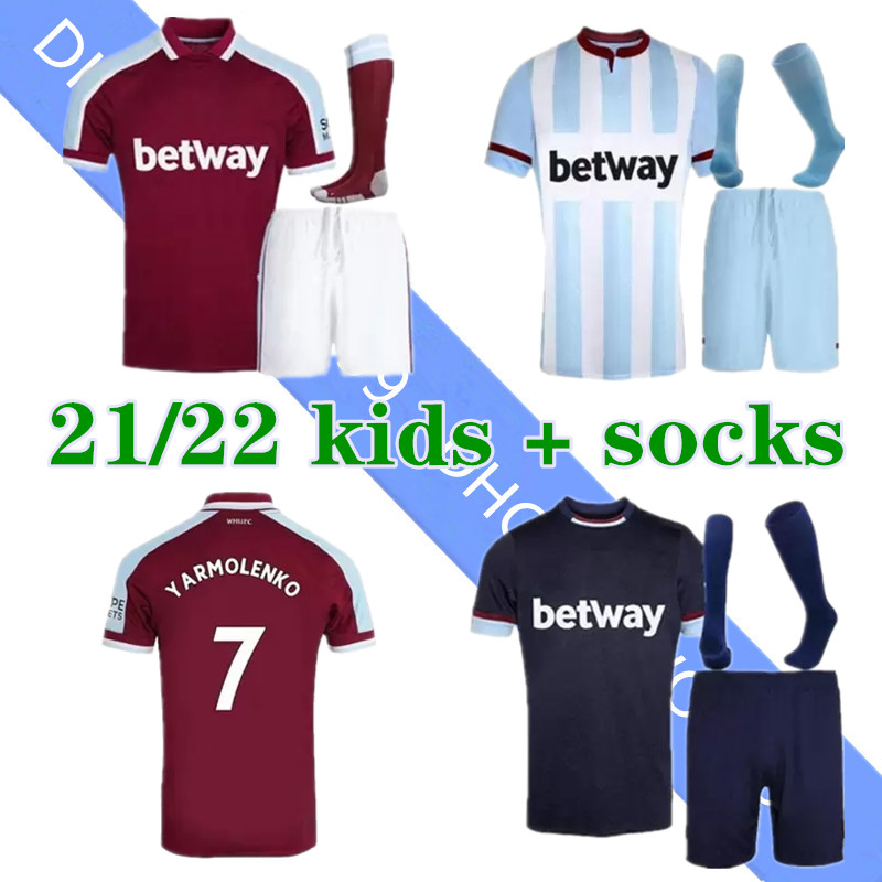 21 22 Soccer Jerseys 2021 2022 YARMOLENKO LANZINI NOBLE BOWEN ANTONIO Football Shirt FORNALS RICE Jersey SOUCEK BENRAHMA Kids+kit set +socks, Black
21 22 Soccer Jerseys 2021 2022 YARMOLENKO LANZINI NOBLE BOWEN ANTONIO Football Shirt FORNALS RICE Jersey SOUCEK BENRAHMA Kids+kit set +socks, Black