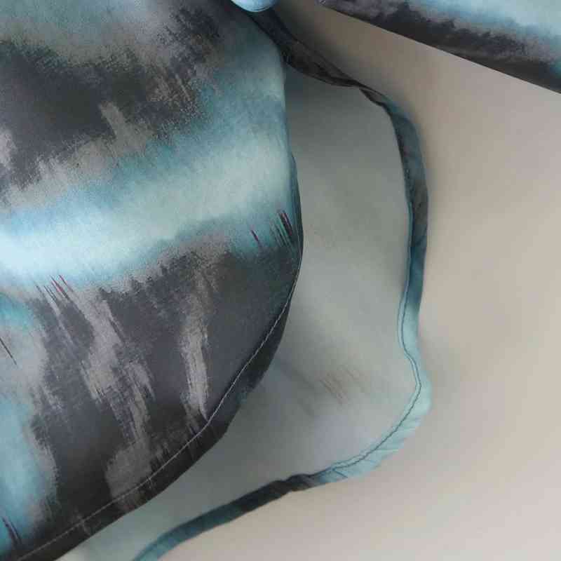 vintage women boho long shirts summer fashion ladies casual blouses autumn female green pattern shirt girls blouse 210430