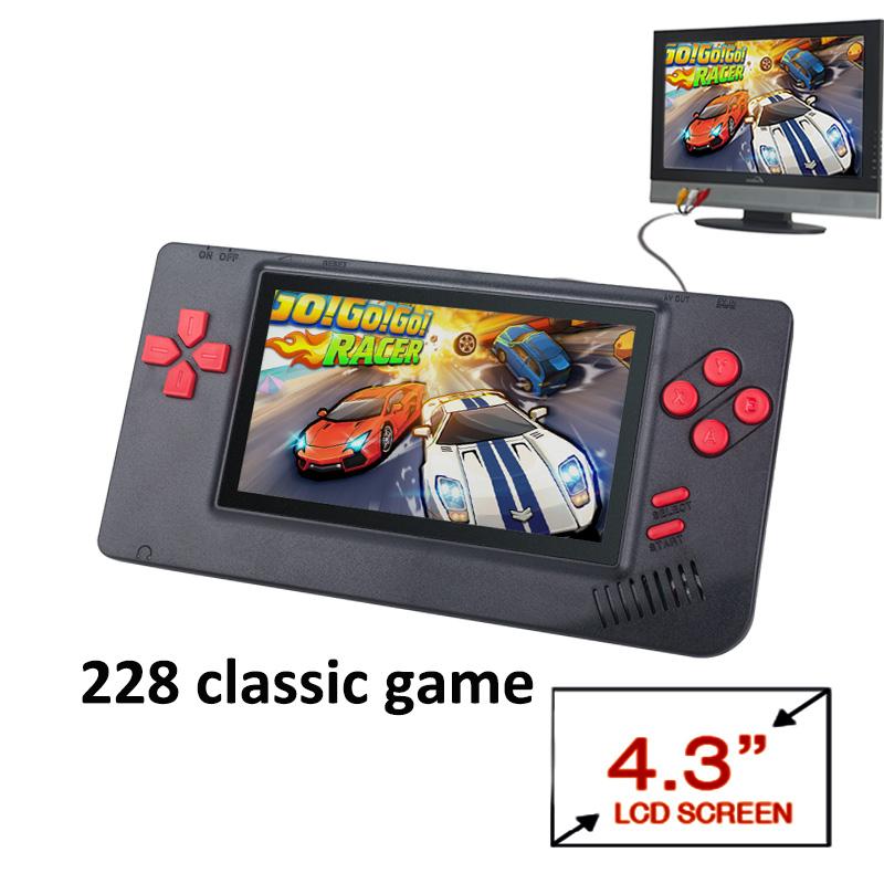 Portable Game Players Retro Handheld Console 4.3 Inch Screen With 228 Classic Video Games Consolas AV Output 8 Bit TV For Kids