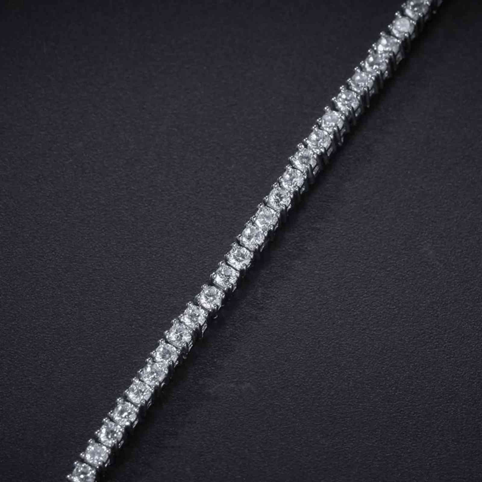 UWIN 2mm Round Cut Micro Tennis Bracelet Bling Cubic Zirconia Fashion Hiphop Men Women Bracelets Jewelry 211124