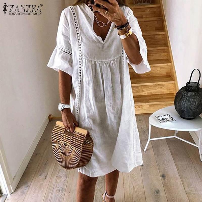 Casual Dresses Women's Summer Sundress ZANZEA 2022 Patchwork Solid Vestidos Bohemian Lace Dress Female V Neck Flare Sleeve Hollow Robe Femme, Black;gray
Casual Dresses Women's Summer Sundress ZANZEA 2022 Patchwork Solid Vestidos Bohemian Lace Dress Female V Neck Flare Sleeve Hollow Robe Femme, Black;gray