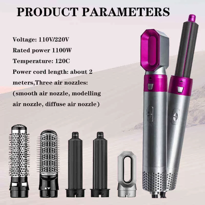 Hair Dryer 5 In 1 Electric Comb Negative Ion Straightener Brush Blow Air Wrap Curling Wand Detachable Kit Home
Hair Dryer 5 In 1 Electric Comb Negative Ion Straightener Brush Blow Air Wrap Curling Wand Detachable Kit Home
