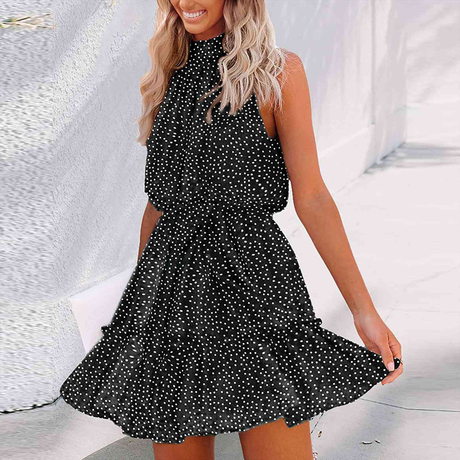 Summer Sundress Chiffon Dress Womens Sleepwears Vintage Floral Printed Halter Strapless Ruffle Bandage Casual Elegant Women, Black;red
Summer Sundress Chiffon Dress Womens Sleepwears Vintage Floral Printed Halter Strapless Ruffle Bandage Casual Elegant Women, Black;red