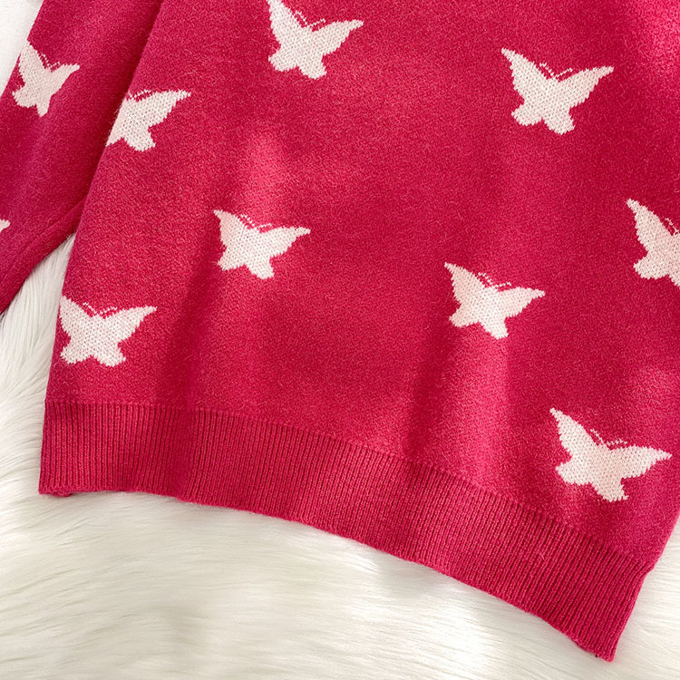 Basic Loose Sweater Harajuku Butterfly Jumpers Women Autumn Winter Soft Warm Long Sleeve Female Knitted Pullovers 210422