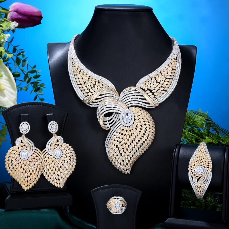 Earrings & Necklace Soramoore High Quality Gorgeous Sparkly Luxury Big Bangle Ring Jewelry Set For Noble Brides Wedding Jewellery, As pic
Earrings & Necklace Soramoore High Quality Gorgeous Sparkly Luxury Big Bangle Ring Jewelry Set For Noble Brides Wedding Jewellery, As pic