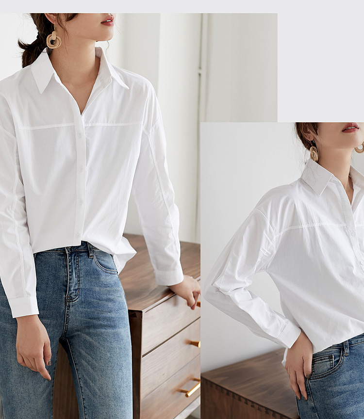 Fashion Women Blouses Long Sleeve Shirts White Turn Down Collar Office s Tops And 2519 50 210508