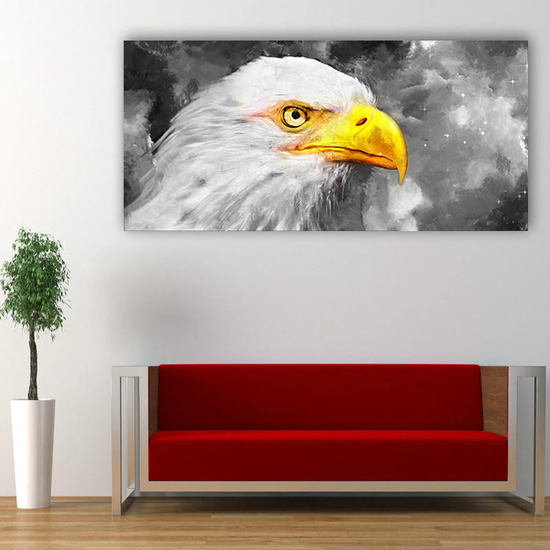 Eagle Modern Canvas Painting Abstract Animal Pictures Black White Background Living-Room-Decor Wall Art Posters