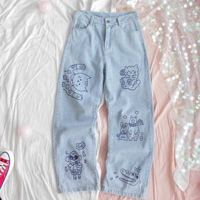Harajuku Fashion Cotton Women Denim Jeans High Waist Curled Denim Straight Pants Sweet Cute Puppy Embroidery Girl Denim Trousers 210616
Harajuku Fashion Cotton Women Denim Jeans High Waist Curled Denim Straight Pants Sweet Cute Puppy Embroidery Girl Denim Trousers 210616