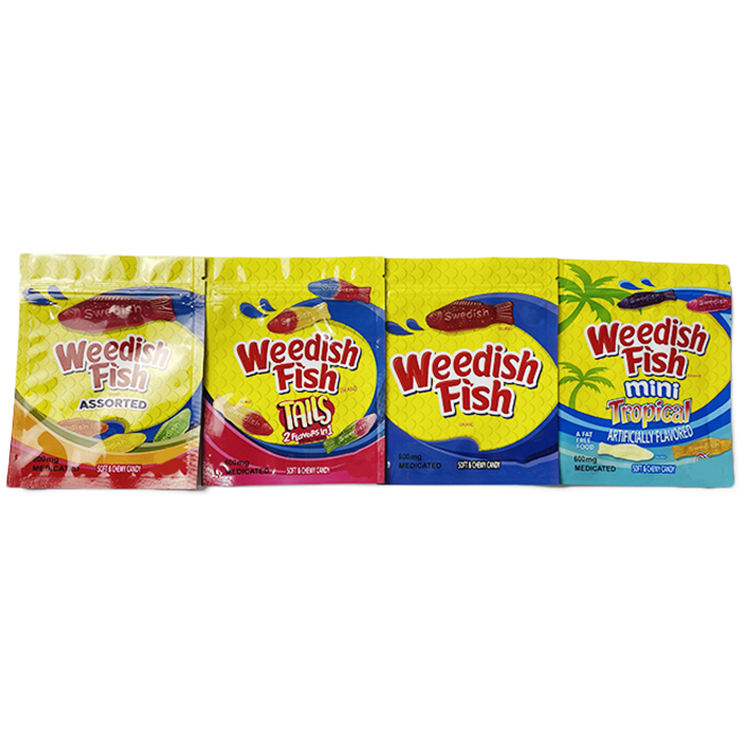 Weedish fish candy edible packaging bag 600mg assorted tails 2 flavors in mini tropical zip lock smell proof gummy bags
Weedish fish candy edible packaging bag 600mg assorted tails 2 flavors in mini tropical zip lock smell proof gummy bags