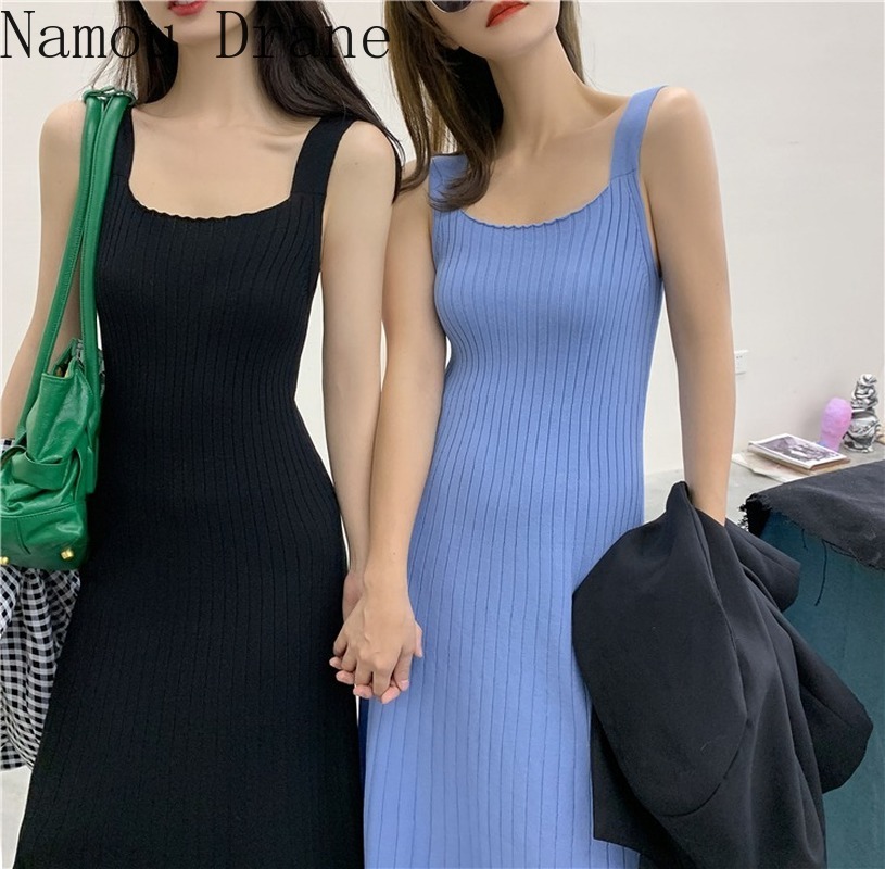 Women's Spring Autumn Dresses Knitted Fashionable Korean Style Elegant Sleeveless Vintage Long Dress 210429, Blue
Women's Spring Autumn Dresses Knitted Fashionable Korean Style Elegant Sleeveless Vintage Long Dress 210429, Blue