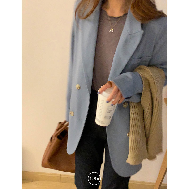 4 colors korean style breif long sleeve solid color black blazer womens jacket and coats casual blazer womens (X1567) 210423