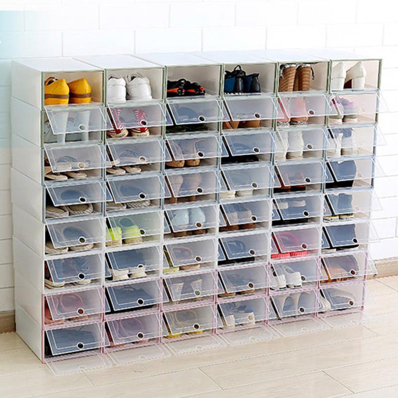Novel Transparent Plastic Shoe Box Flip Design Storage Artifact Home Tool Clothing & Wardrobe