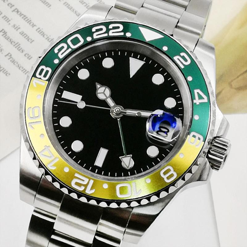 Fashion Blue / Green High Quality GMT Men's Watch, 40mm Stainless Steel Case, Watch Chain, Sapphire Glass Rotary Ceramic Frame Wristwatches, A1
Fashion Blue / Green High Quality GMT Men's Watch, 40mm Stainless Steel Case, Watch Chain, Sapphire Glass Rotary Ceramic Frame Wristwatches, A1