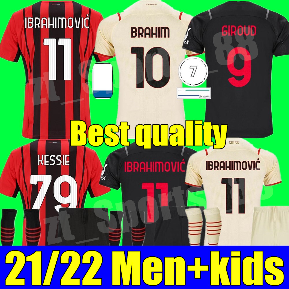 21 22 AC milan Soccer jerseys home away 3rd 2021 2022 IBRAHIMOVIC youth TONALI Mandzukic Kessie brahim BENNACER THEO REBIC LEAO adult Men kids kit football Kits, Kids away+league patch
21 22 AC milan Soccer jerseys home away 3rd 2021 2022 IBRAHIMOVIC youth TONALI Mandzukic Kessie brahim BENNACER THEO REBIC LEAO adult Men kids kit football Kits, Kids away+league patch