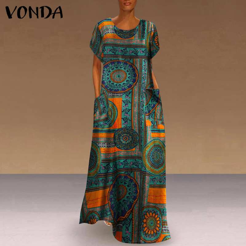2021casual print sundress 2021 fashion vonda womens summer maxi dress short sleeve vestidos female o neck dresses robe femme 5xl, Black;gray
2021casual print sundress 2021 fashion vonda womens summer maxi dress short sleeve vestidos female o neck dresses robe femme 5xl, Black;gray