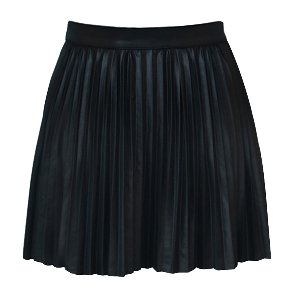 Autumn Winter High Waisted Skirt New Women Clothes Black Pleated Pleaded Zipper A Line Mini Short Skirt Fashion High Street 210415