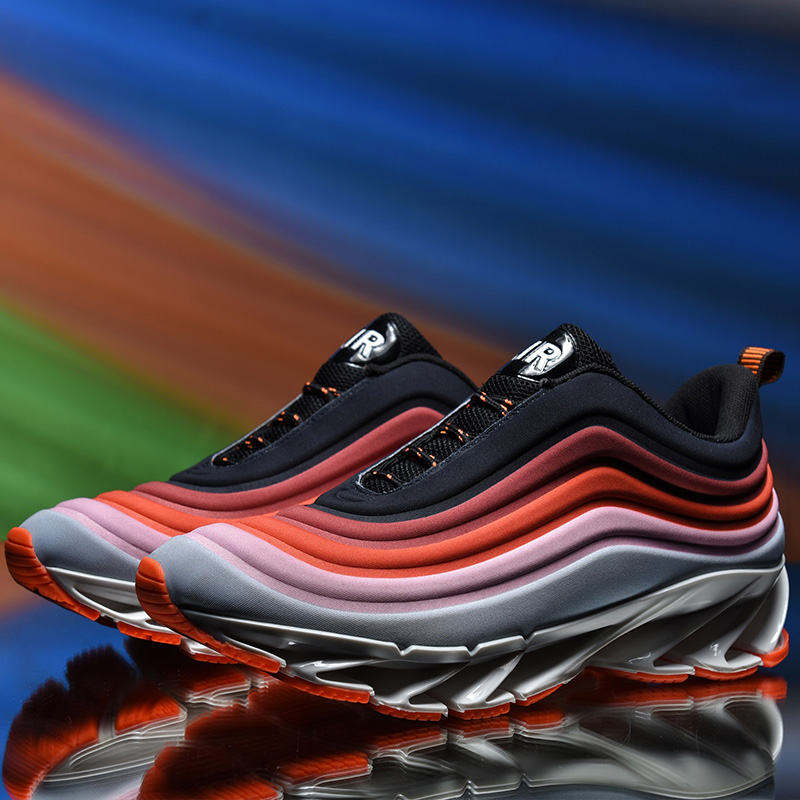 Top Quality Fashion Outdoors Mens Running Shoes Big Size 46 Black White Grey Volt Blue Red Jogging Sports Trainers Sneakers Code: 100-2108