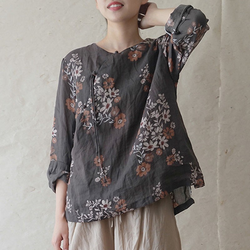 Johnature Spring Cotton Linen Retro Print O-neck Button Long Sleeve Shirt Loose Comfortable All-match Women Tops Shirts 210521, Brown
Johnature Spring Cotton Linen Retro Print O-neck Button Long Sleeve Shirt Loose Comfortable All-match Women Tops Shirts 210521, Brown