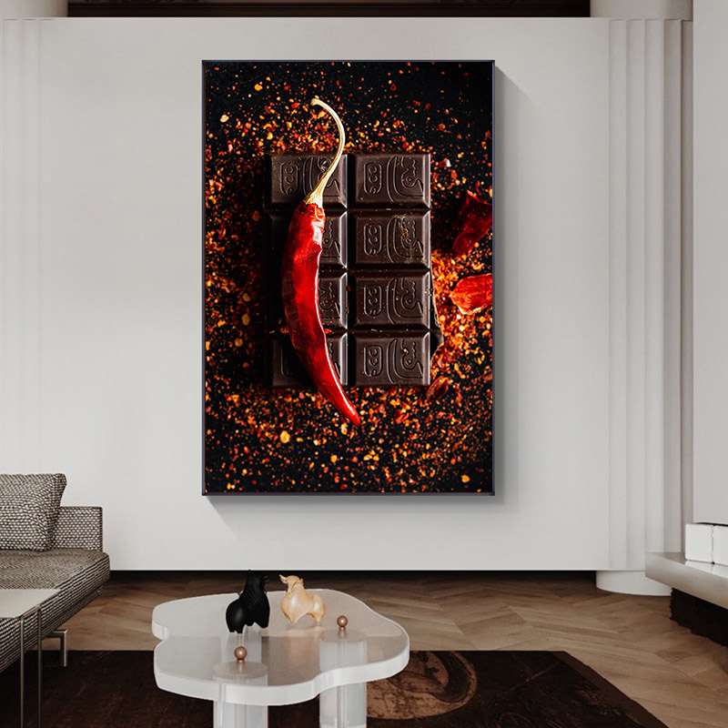 Kitchen Wall Decorations Ingredients Chili And Chocolate For Restaurant Canvas Print Art Cuadros No Frame Modern Room Decor