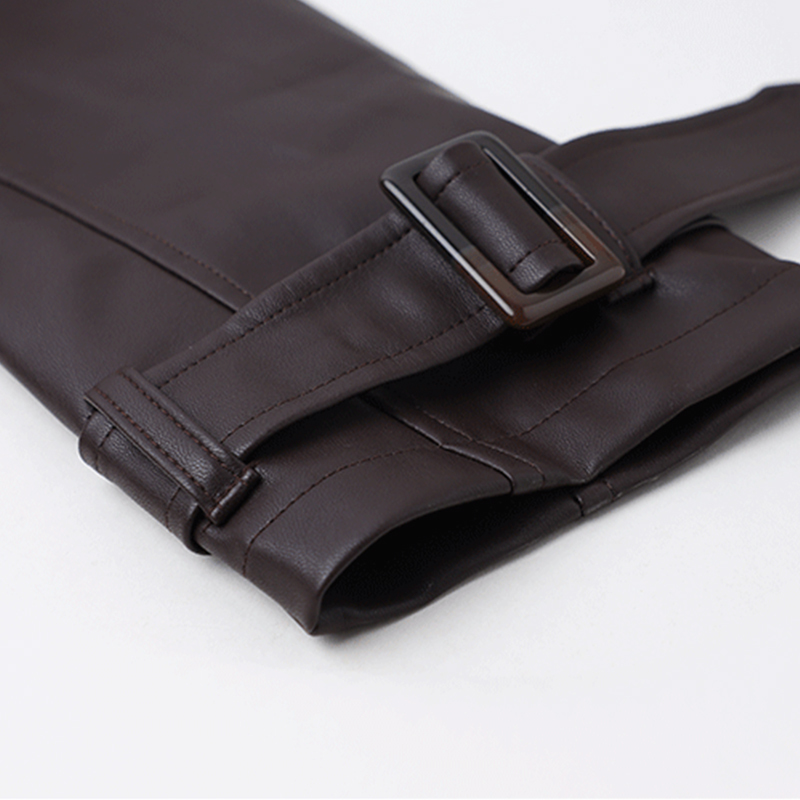 Spring Women Casual Loose Big Pocket Zipper Leather Jacket Biker Punk Black Puff Sleeve Chic Pu Outwear 210430