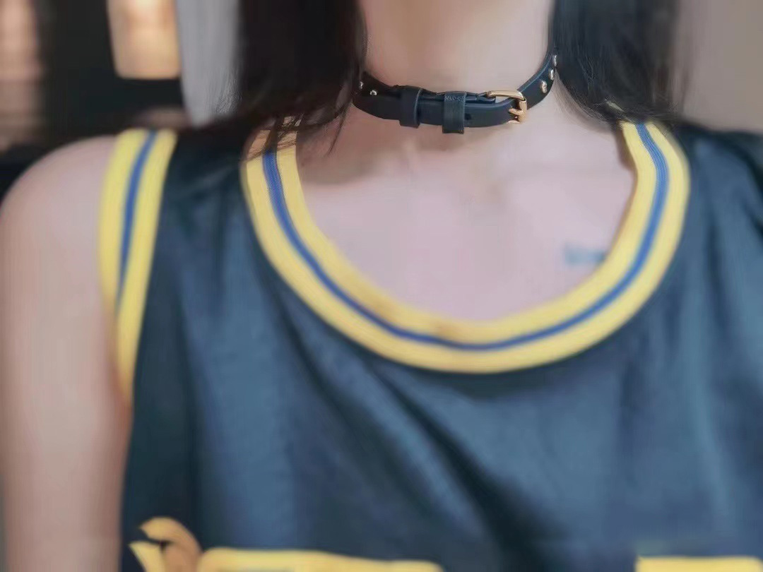 cowhide Choker Necklace bracelet Women Girl Name Word Collar Buckle Necklaces gift sexy Jewelry