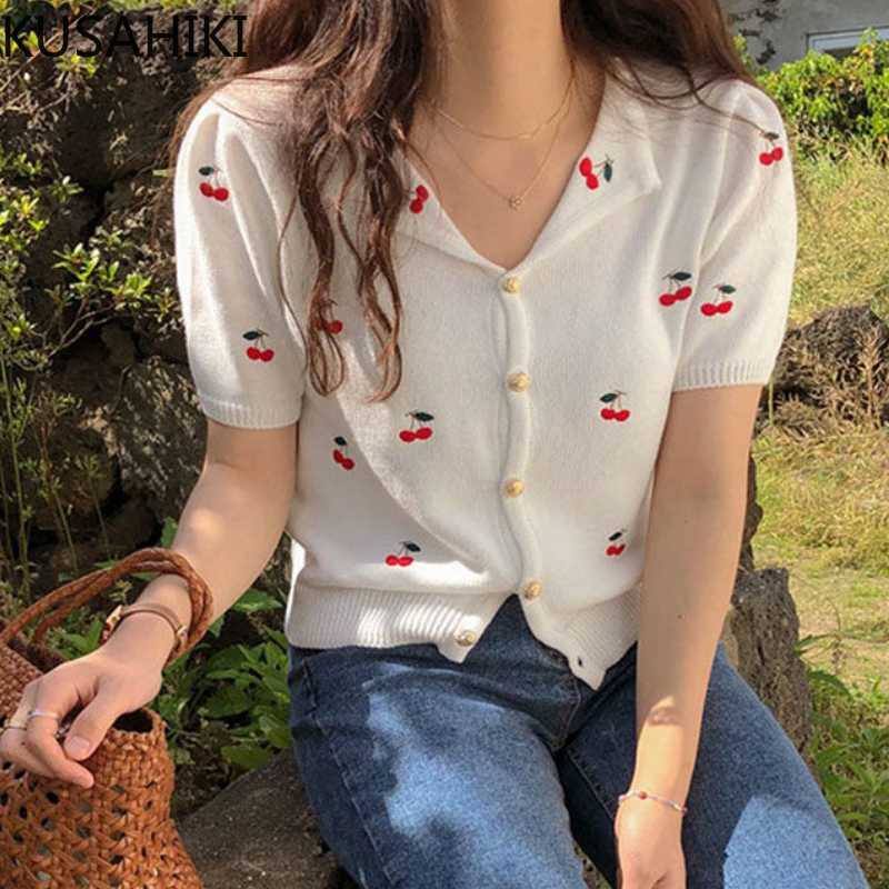 KUSAHIKI Sweet Cherry Cartoon Knitwear Women Cardigan Summer Short Sleeve Knitted Tops Korean Thin Knit Cardigans 6J132 210602, White
KUSAHIKI Sweet Cherry Cartoon Knitwear Women Cardigan Summer Short Sleeve Knitted Tops Korean Thin Knit Cardigans 6J132 210602, White