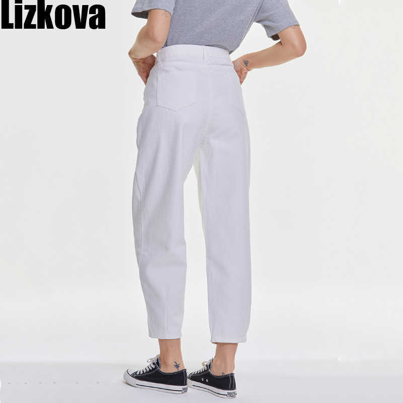Lizkova Spring White Jeans Woman High Waist Harem Pants Mujer Pantalones Plus Size Casual Streetwear Vaqueros 210922