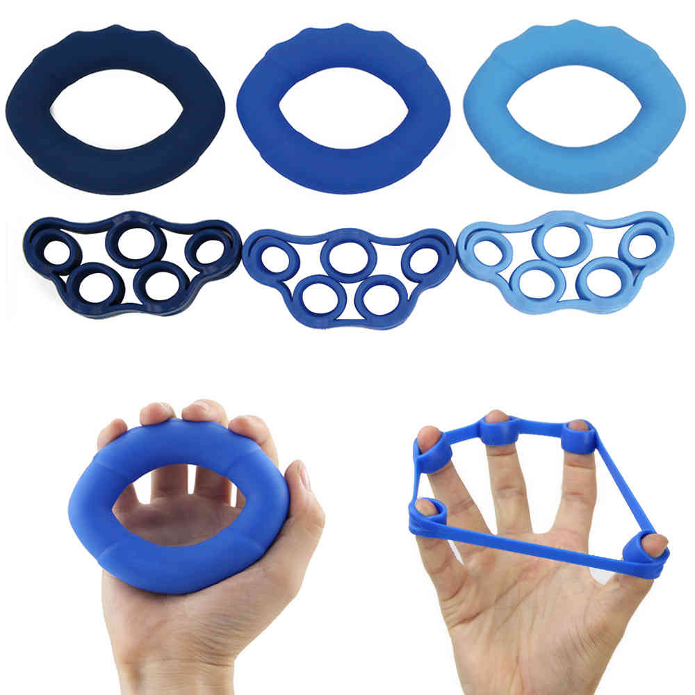 Hand Gripper Finger Wrist Arm Power Strength Trainer Finger Extension Hand Grip Expander Exercise Resistance Bands Fitness X0524