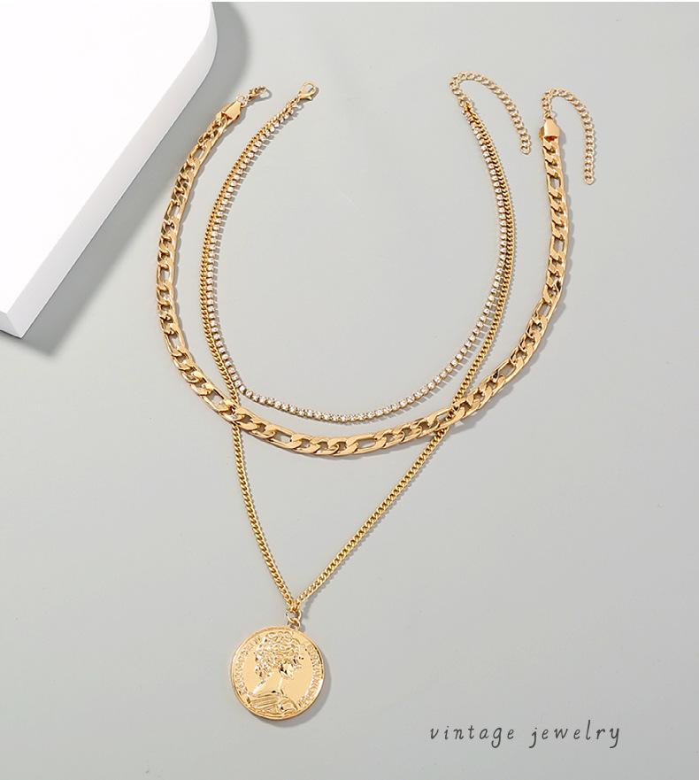 Chokers Wholesale 2021 Fashion Accessories Simple Bohemia Necklace Retro Queen Portrait Round Brand Multi-Layer
Chokers Wholesale 2021 Fashion Accessories Simple Bohemia Necklace Retro Queen Portrait Round Brand Multi-Layer