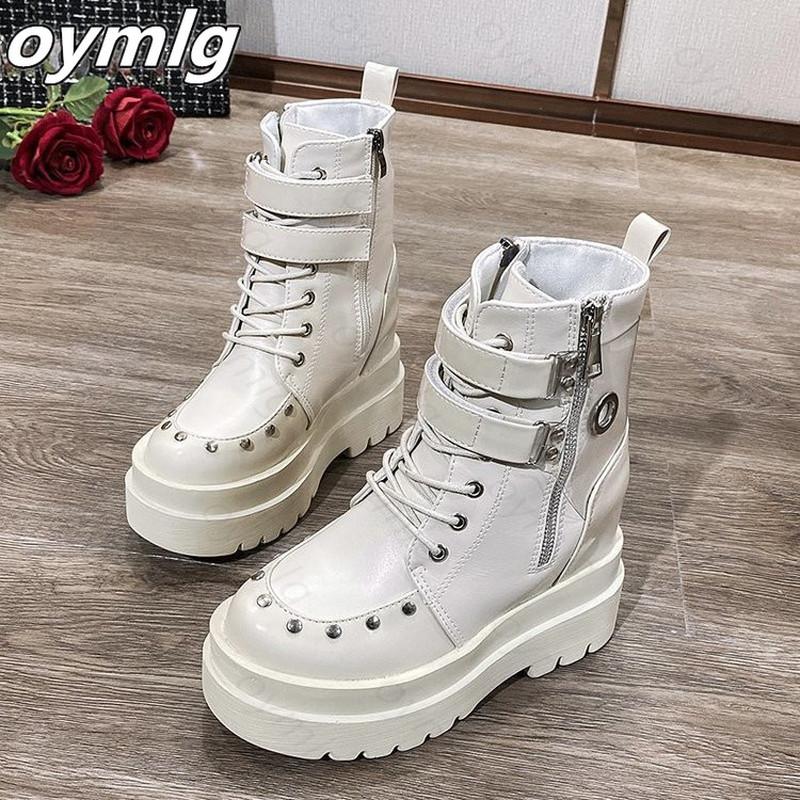 Boots Punk Style Woman Platform Ankle Women Winter Thick Sole Motorcycle Shoes Ladies 10.5CM Chunky Casual Short, Black 
Boots Punk Style Woman Platform Ankle Women Winter Thick Sole Motorcycle Shoes Ladies 10.5CM Chunky Casual Short, Black