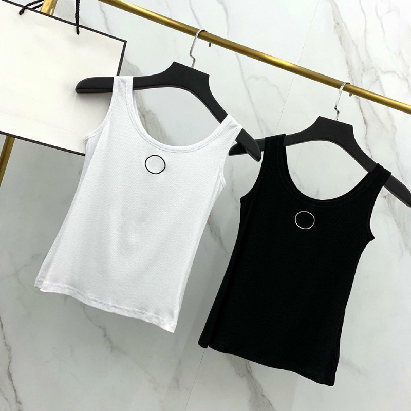 T-shirt Ladies Top Tank Brand Cotton Sexy Embroidered Camisole Letter Short Sleeve Navel Tight Black white от DHgate WW
