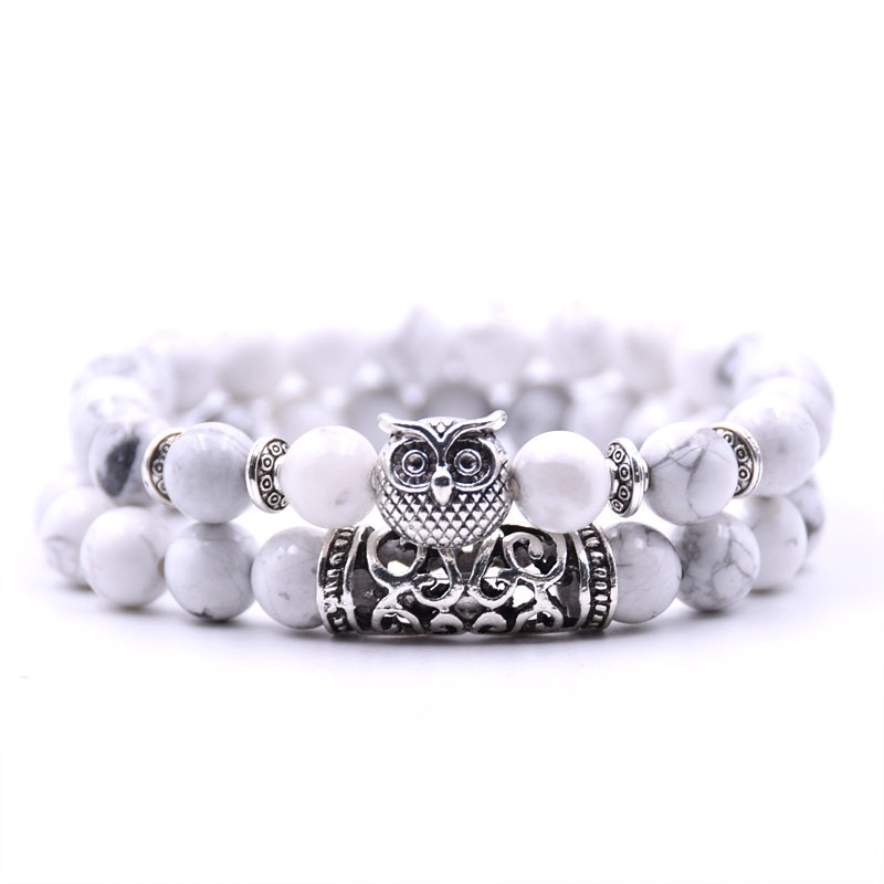 Fashionable 8MM Colorful Natural Stone Agate Turquoise Strands Bracelet Antique Silver Plated Owl Charm Bracelets
Fashionable 8MM Colorful Natural Stone Agate Turquoise Strands Bracelet Antique Silver Plated Owl Charm Bracelets