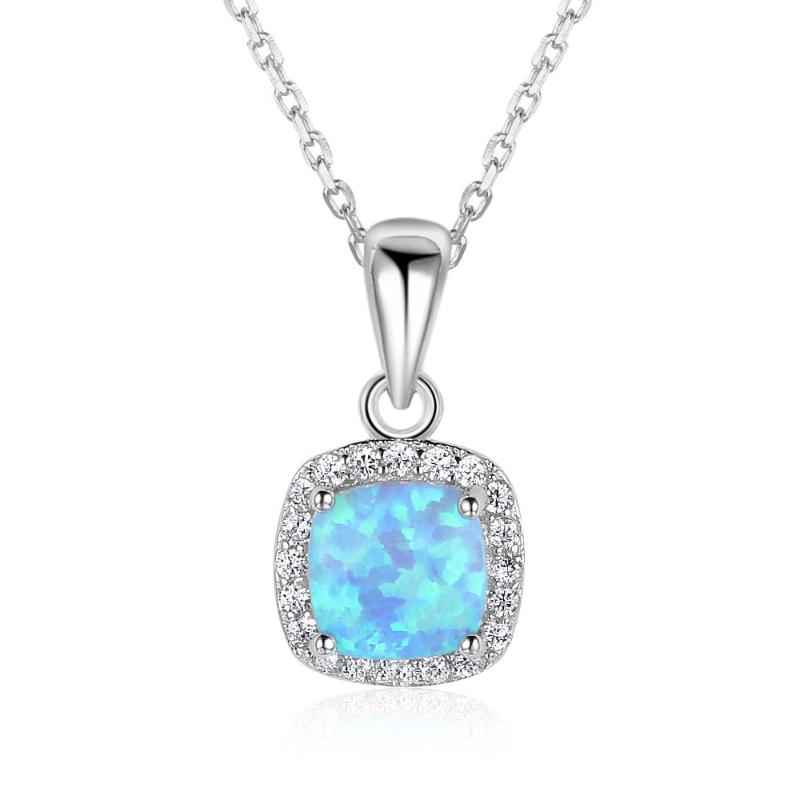 Pendant Necklaces Elegant Silver Color & Pendants For Women Square White Blue Opal Necklace Cubic Zirconia Jewelry (Lam Hub Fong)
Pendant Necklaces Elegant Silver Color & Pendants For Women Square White Blue Opal Necklace Cubic Zirconia Jewelry (Lam Hub Fong)