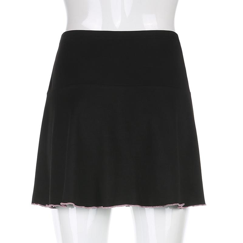 Harajuku Bow Punk Black Mini Skirts Womens Casual High Waisted Short Pleated Skirt Ladies Preppy Style Summer Fashion 2021 Gift