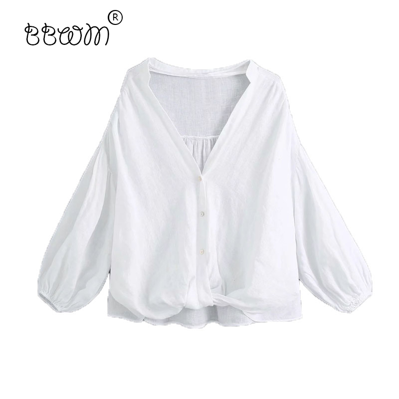 Women Fashion Buttons Loose Linen Blouses Vintage Elegant V-Neck Shirts Casual Female Chic Tops 210520, As pic
Women Fashion Buttons Loose Linen Blouses Vintage Elegant V-Neck Shirts Casual Female Chic Tops 210520, As pic