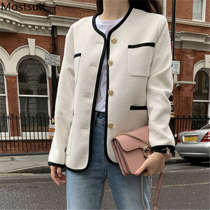 Korean Vintage Women Coats Jackets Spring Full Sleeve Single-breasted Pockets Elegant Fashion Ladies Tops Femme 210518, White
Korean Vintage Women Coats Jackets Spring Full Sleeve Single-breasted Pockets Elegant Fashion Ladies Tops Femme 210518, White