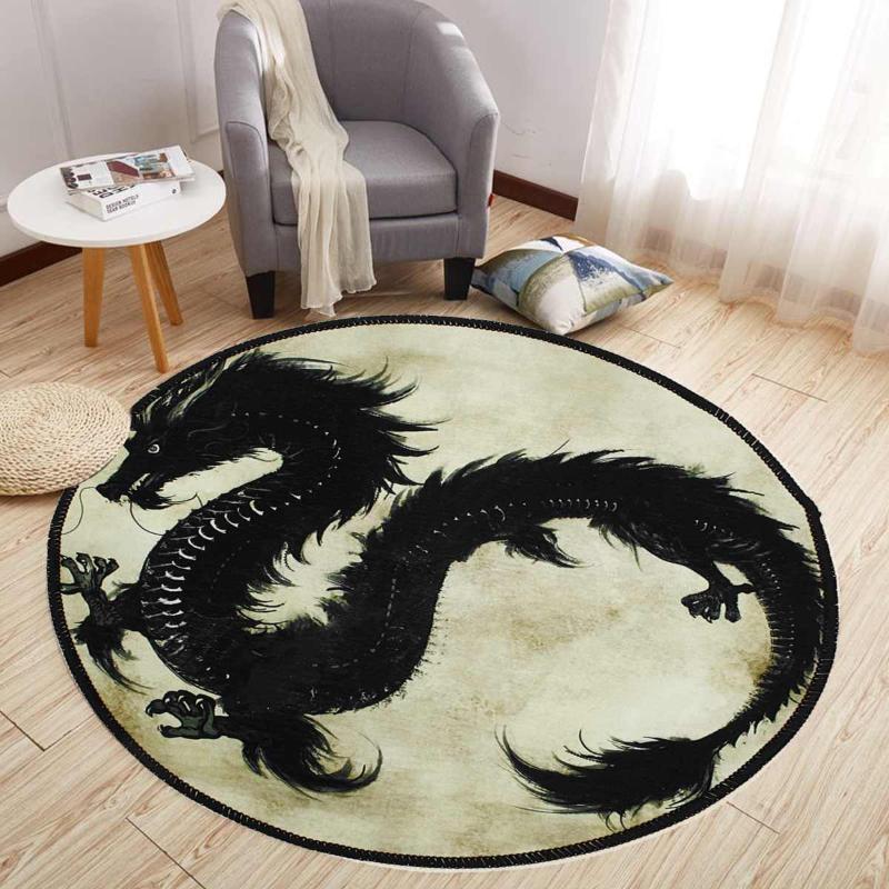 Carpets Home Round Children's Room Floor Area Rug Kitchen Velboa Cushion Bathroom Non-Slip Study Door Mat Fantastic Black Dragon
Carpets Home Round Children's Room Floor Area Rug Kitchen Velboa Cushion Bathroom Non-Slip Study Door Mat Fantastic Black Dragon